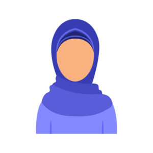 parent-photo-female-ph2 Beautiful Blank Face. Template Portrait of a Pretty Muslim Woman. Faceless Female Face in Hijab. Color Cartoon style. White background. Vector illustration.
